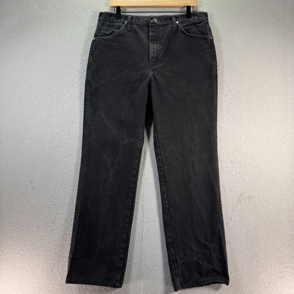 Vintage Wrangler‎ Cowboy Cut Jeans Mens 35x32 Black Denim Classic Heavyweight